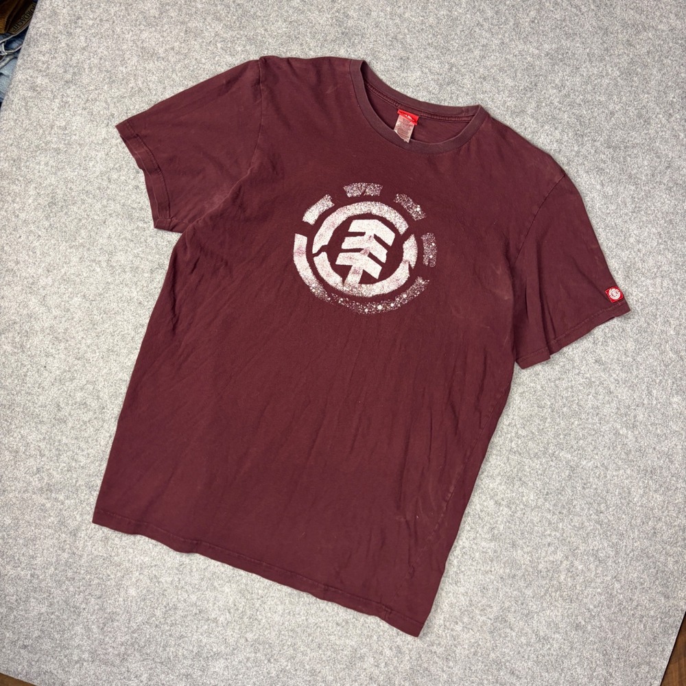 Element Skateboards Mens XXL Graphic T-Shirt Burgundy Maroon Tree Logo M457BOL